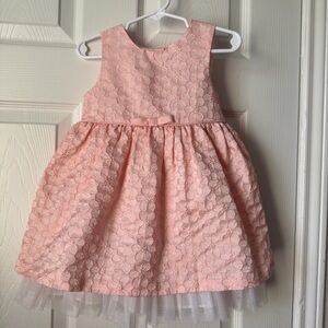 La Princess Blush Pink Floral Jacquard Party Dress | Pink Toddler Dress | 24M